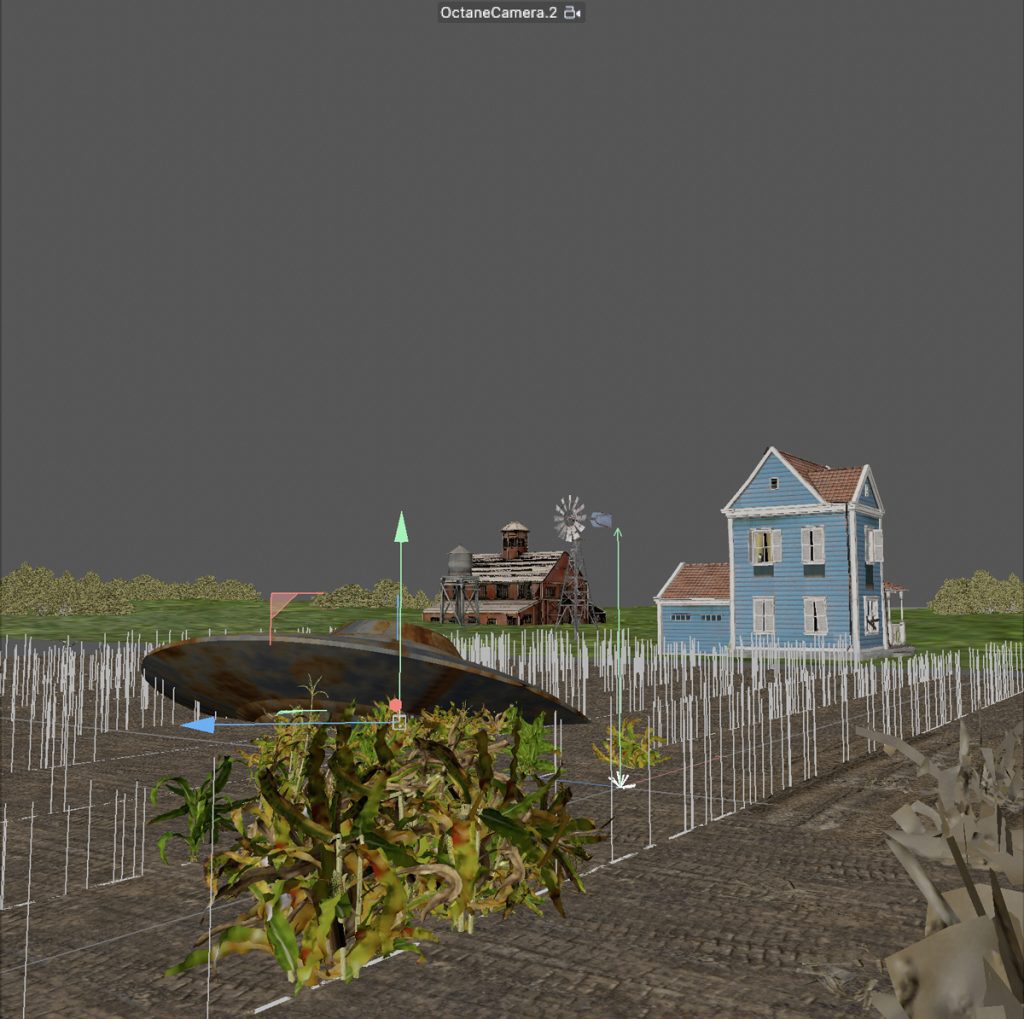 Corn Field - Scene 3d en cours de création