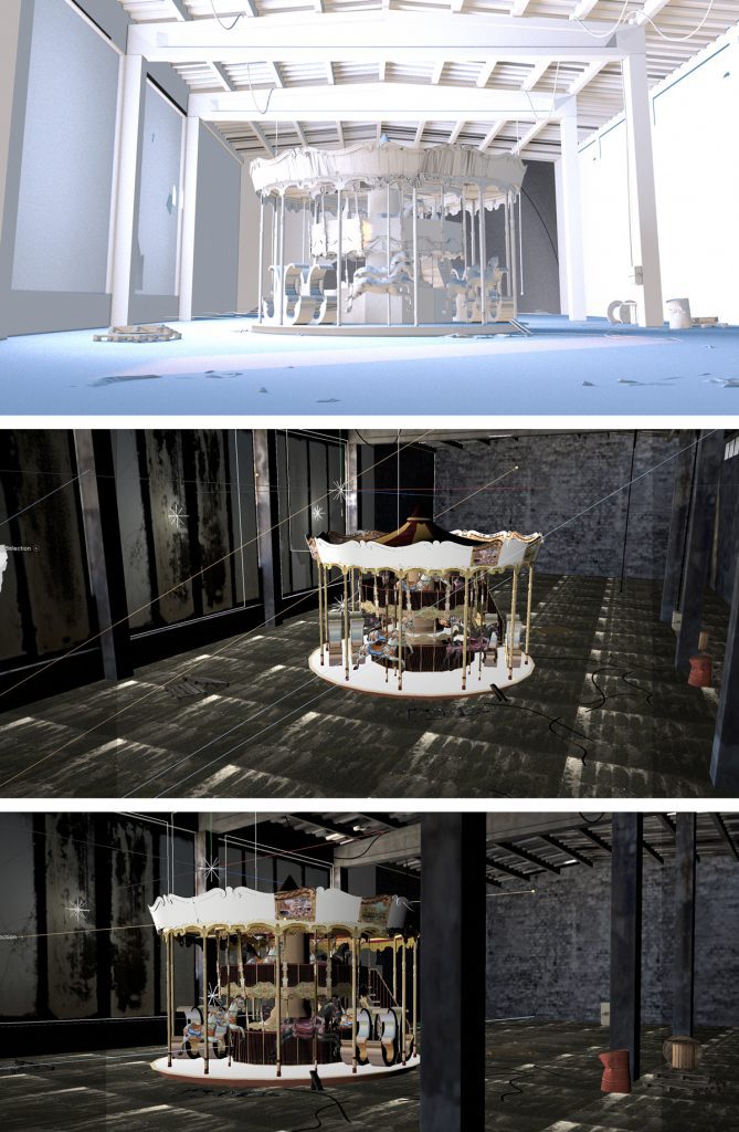 Scène 3d en cours de construction