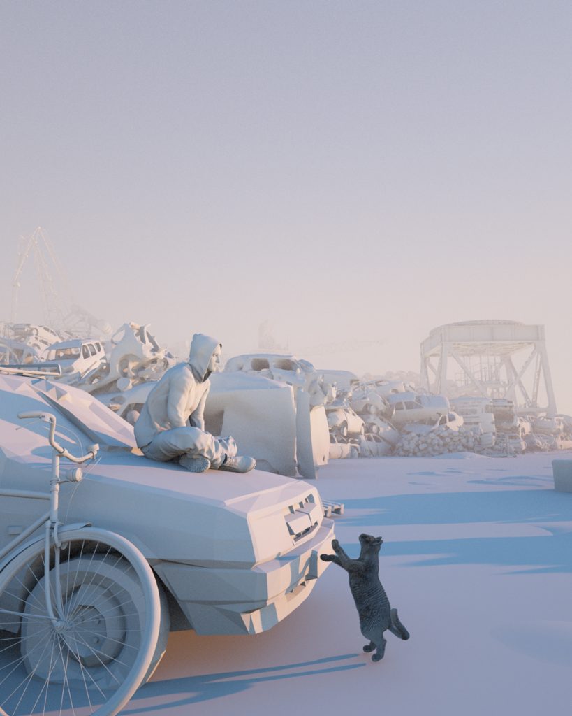 Détail de la scène 3d, sans textures