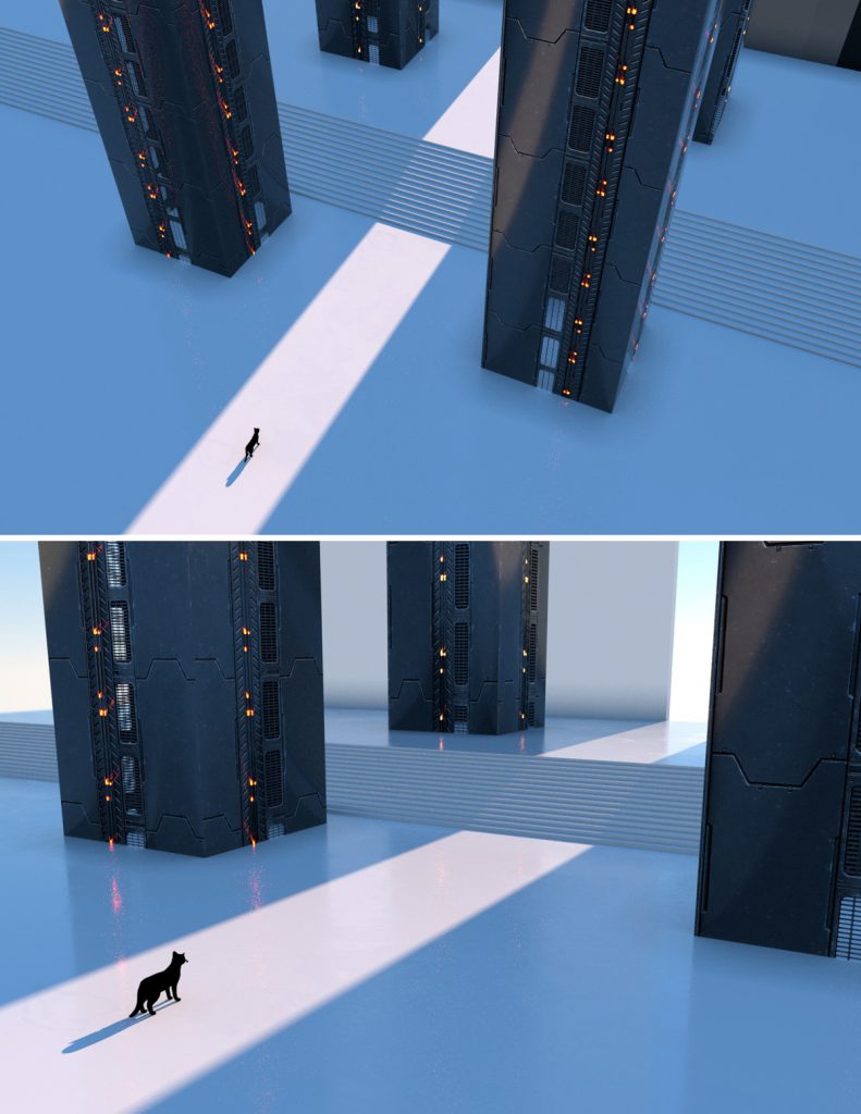 Scène 3d en cours de construction