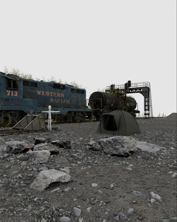 Scène 3d en construction